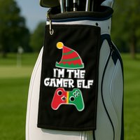 Cool Christmas I'm The Gamer Elf Golf Towel