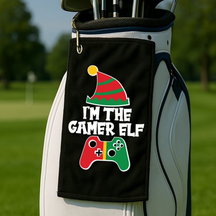 Cool Christmas I'm The Gamer Elf Golf Towel