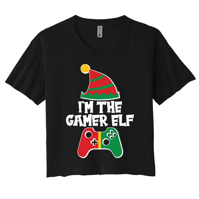 Cool Christmas I'm The Gamer Elf Crop Top