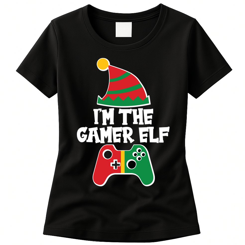 Cool Christmas I'm The Gamer Elf Womens T-Shirt