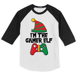 Cool Christmas I'm The Gamer Elf Kids Colorblock Raglan Jersey