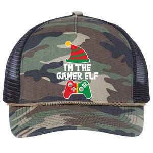 Cool Christmas I'm The Gamer Elf Retro Rope Trucker Hat Cap