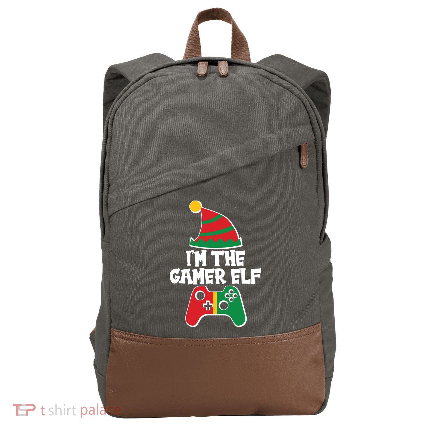 Cool Christmas I'm The Gamer Elf Cotton Canvas Backpack