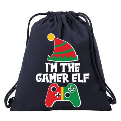 Cool Christmas I'm The Gamer Elf Drawstring Bag