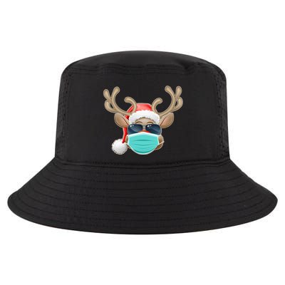 Cool Christmas Rudolph Red Nose Reindeer Mask 2020 Quarantined Cool Comfort Performance Bucket Hat