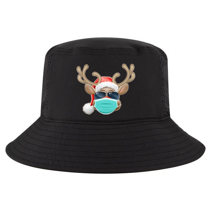 Cool Christmas Rudolph Red Nose Reindeer Mask 2020 Quarantined Cool Comfort Performance Bucket Hat