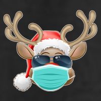 Cool Christmas Rudolph Red Nose Reindeer Mask 2020 Quarantined Cool Comfort Performance Bucket Hat