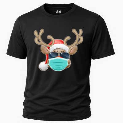 Cool Christmas Rudolph Red Nose Reindeer Mask 2020 Quarantined Performance Shirt