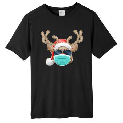 Cool Christmas Rudolph Red Nose Reindeer Mask 2020 Quarantined Tall Fusion ChromaSoft Performance T-Shirt