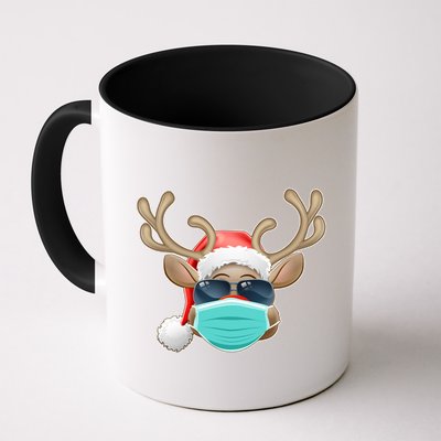 Cool Christmas Rudolph Red Nose Reindeer Mask 2020 Quarantined Mug