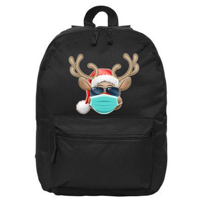 Cool Christmas Rudolph Red Nose Reindeer Mask 2020 Quarantined 16 in Basic Backpack