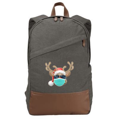 Cool Christmas Rudolph Red Nose Reindeer Mask 2020 Quarantined Cotton Canvas Backpack