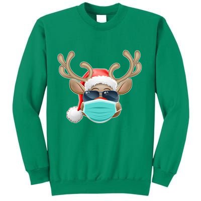 Cool Christmas Rudolph Red Nose Reindeer Mask 2020 Quarantined Sweatshirt