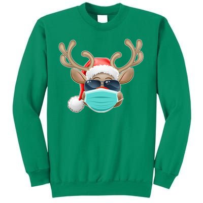 Cool Christmas Rudolph Red Nose Reindeer Mask 2020 Quarantined Sweatshirt