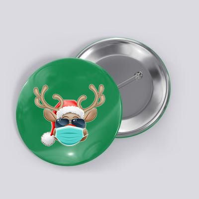 Cool Christmas Rudolph Red Nose Reindeer Mask 2020 Quarantined Button
