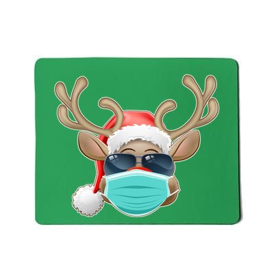 Cool Christmas Rudolph Red Nose Reindeer Mask 2020 Quarantined Mousepad