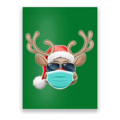 Cool Christmas Rudolph Red Nose Reindeer Mask 2020 Quarantined Poster