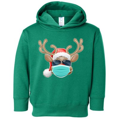 Cool Christmas Rudolph Red Nose Reindeer Mask 2020 Quarantined Toddler Hoodie
