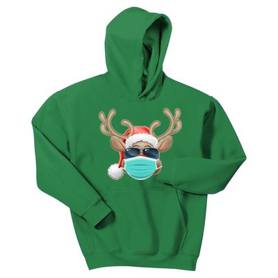 Cool Christmas Rudolph Red Nose Reindeer Mask 2020 Quarantined Kids Hoodie