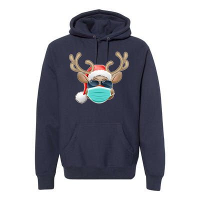 Cool Christmas Rudolph Red Nose Reindeer Mask 2020 Quarantined Premium Hoodie