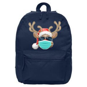 Cool Christmas Rudolph Red Nose Reindeer Mask 2020 Quarantined 16 in Basic Backpack