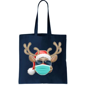 Cool Christmas Rudolph Red Nose Reindeer Mask 2020 Quarantined Tote Bag