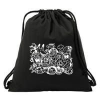 Cool Classic Cartoonish Character Group Drawstring Bag