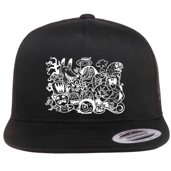 Cool Classic Cartoonish Character Group Flatbill Hat