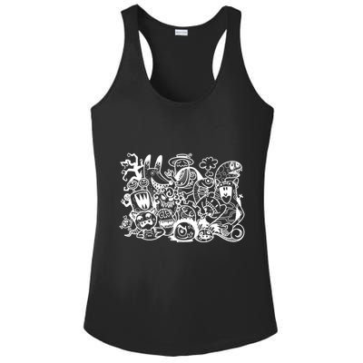 Cool Classic Cartoonish Character Group Ladies PosiCharge Competitor Racerback Tank
