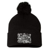 Cool Classic Cartoonish Character Group Pom Pom 12in Knit Beanie