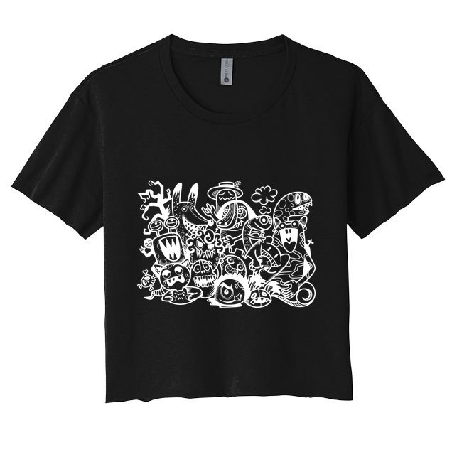 Cool Classic Cartoonish Character Group Crop Top