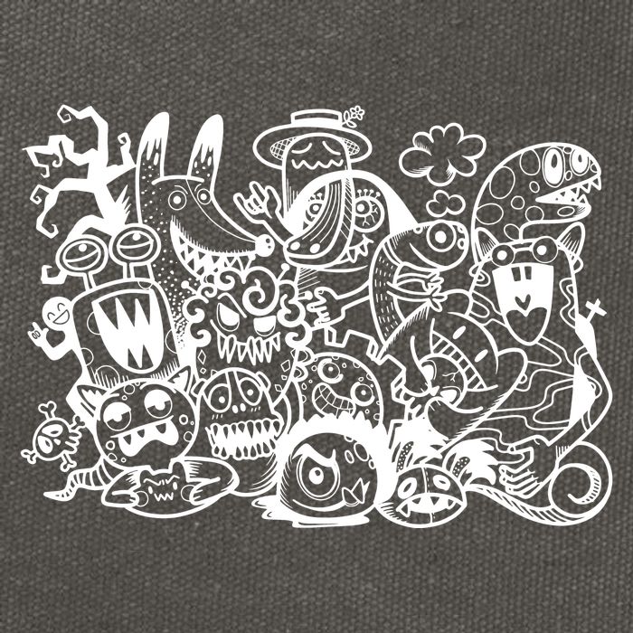 Cool Classic Cartoonish Character Group Cotton Canvas Backpack
