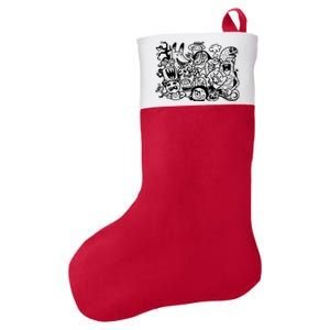 Cool Classic Cartoonish Character Group Felt Holiday Christmas Stocking