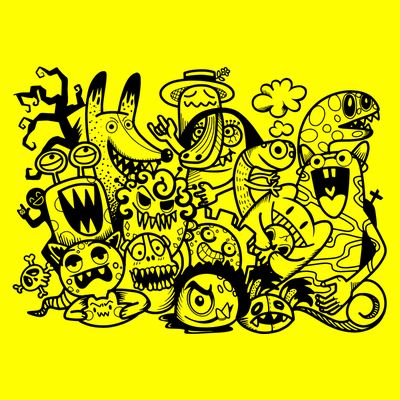 Cool Classic Cartoonish Character Group T-Shirt
