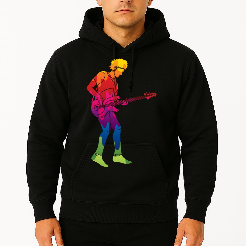 Cool Colorful Music Guitar Guy Hoodie