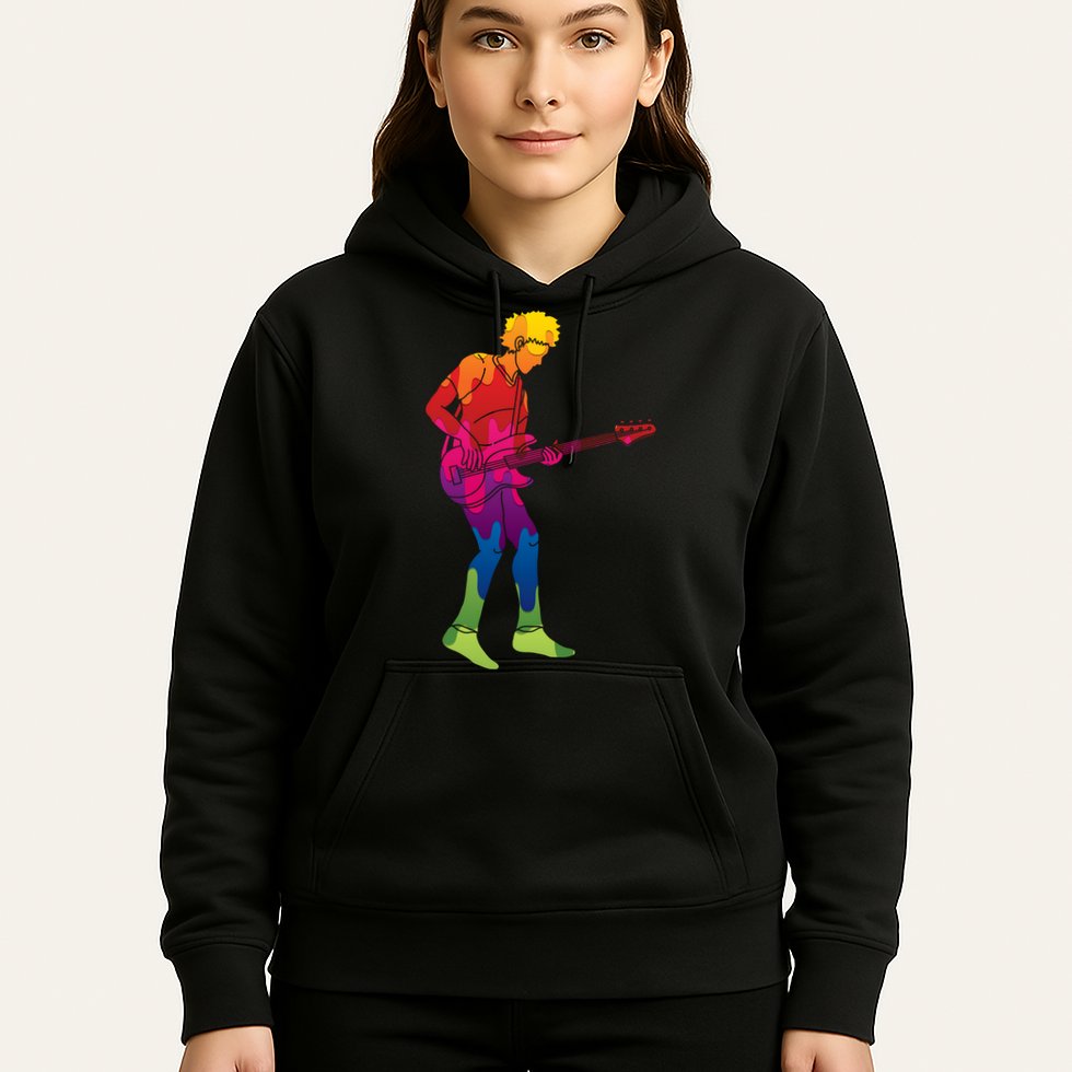 Cool Colorful Music Guitar Guy Hoodie