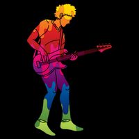 Cool Colorful Music Guitar Guy Hoodie