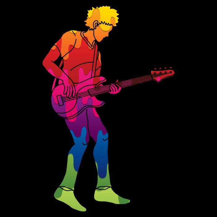 Cool Colorful Music Guitar Guy Hoodie