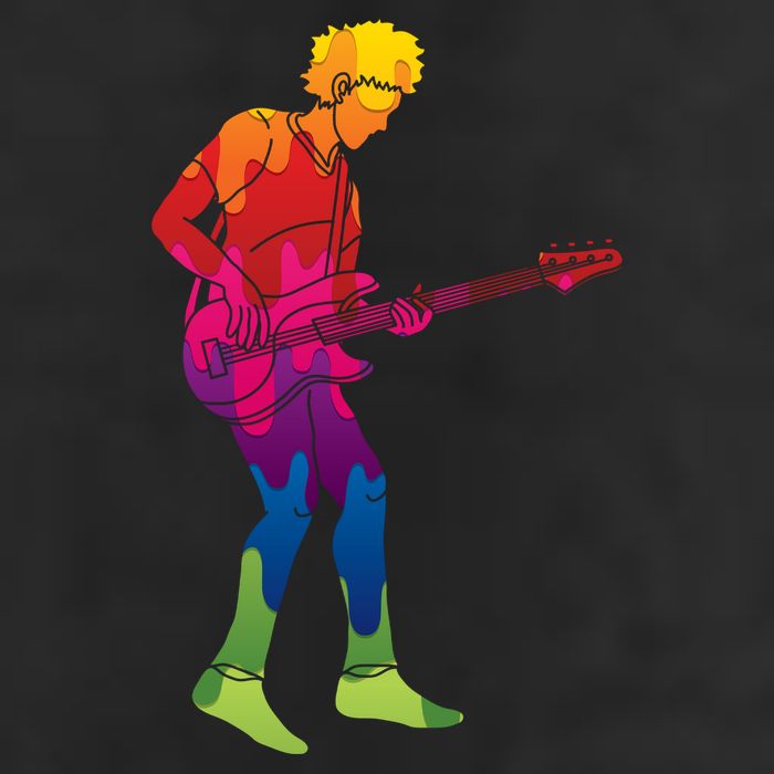 Cool Colorful Music Guitar Guy Beanie