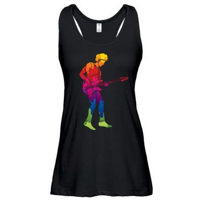 Cool Colorful Music Guitar Guy Ladies Essential Flowy Tank