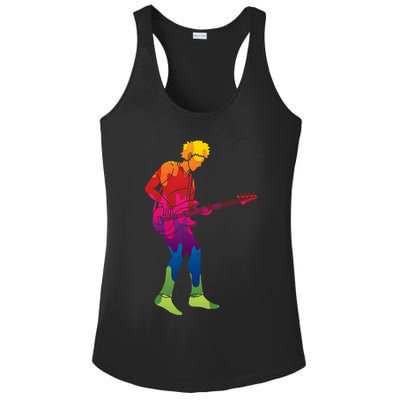 Cool Colorful Music Guitar Guy Ladies PosiCharge Competitor Racerback Tank