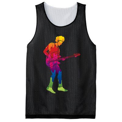 Cool Colorful Music Guitar Guy Mesh Reversible Basketball Jersey Tank