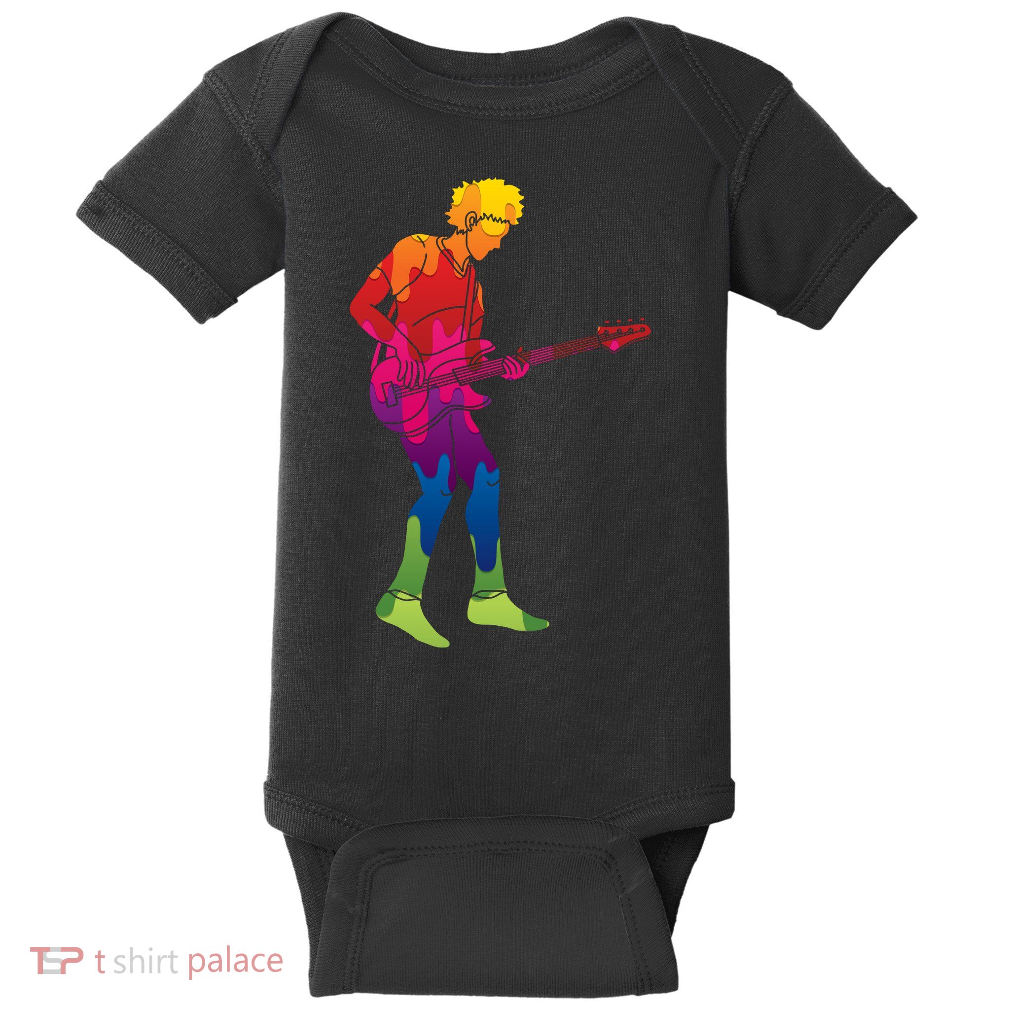 Cool Colorful Music Guitar Guy Baby Bodysuit