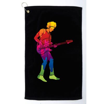 Cool Colorful Music Guitar Guy Golf Towel