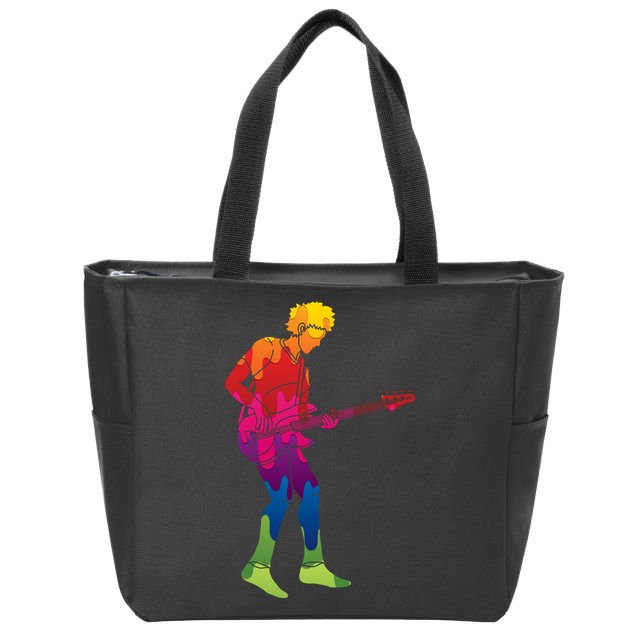 Cool Colorful Music Guitar Guy Zip Tote Bag