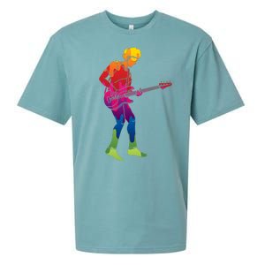 Cool Colorful Music Guitar Guy Sueded Cloud Jersey T-Shirt