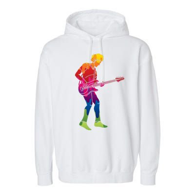 Cool Colorful Music Guitar Guy Garment-Dyed Fleece Hoodie