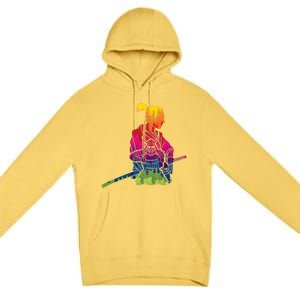 Cool Colorful Samurai Katana Premium Pullover Hoodie