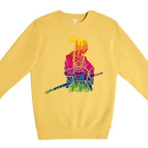 Cool Colorful Samurai Katana Premium Crewneck Sweatshirt