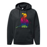 Cool Colorful Samurai Katana Performance Fleece Hoodie